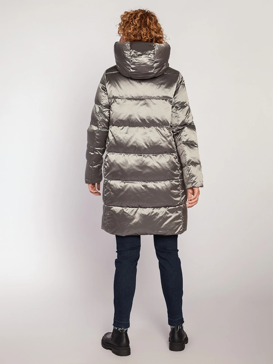 Пуховик двусторонний на натуральном пуху с капюшоном